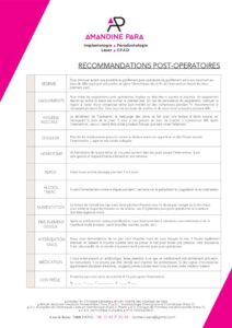 thumbnail of recommandations postoperatoires